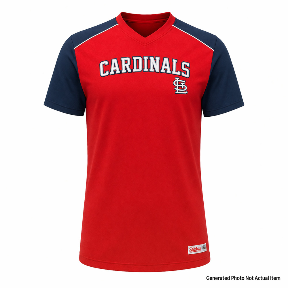 St Louis Cardinals Embroidered Logo Shirt MLB Baseball Fan Red XL Stitches